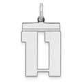 Sterling Silver/Rhodium-plated Polished Number 11 Charm