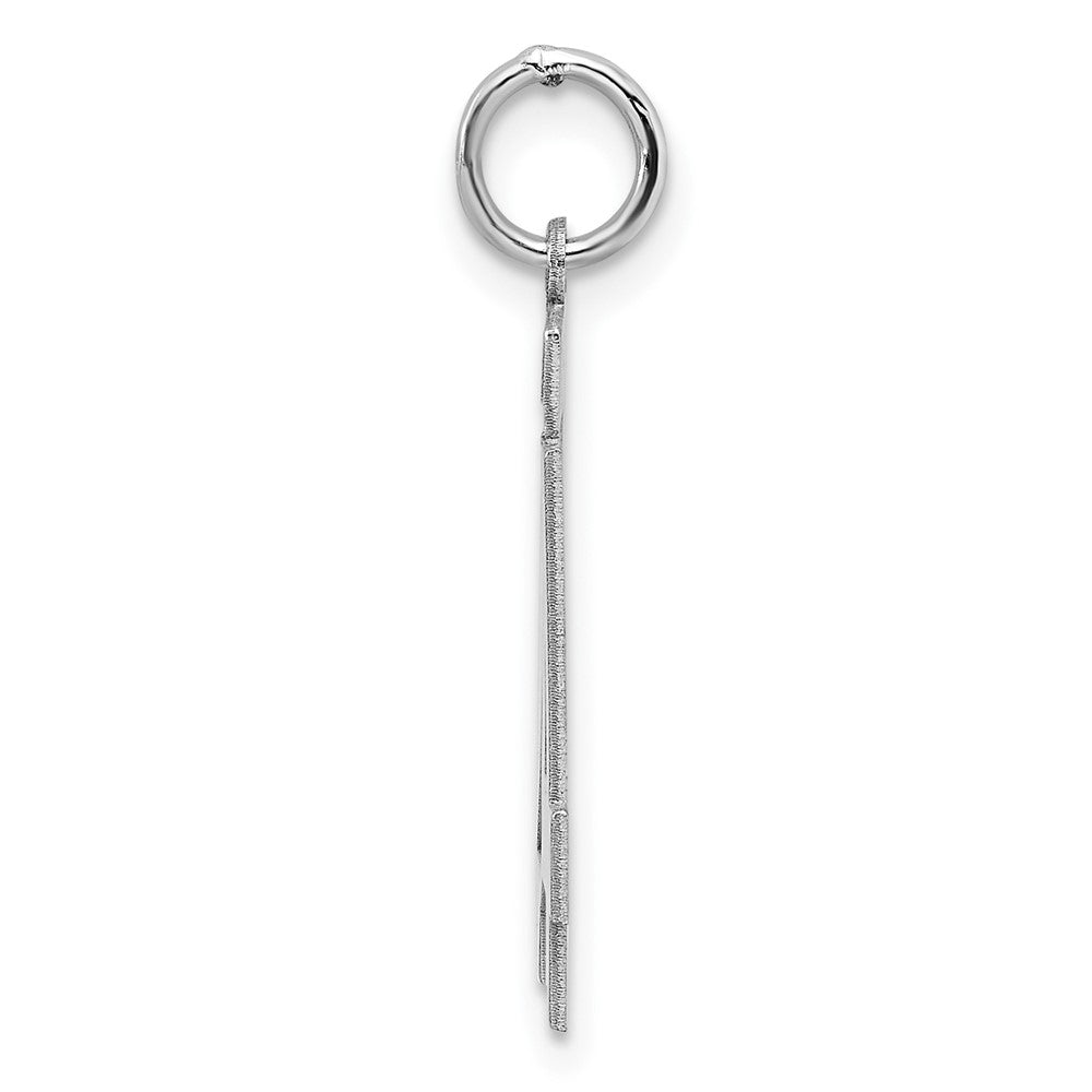 Sterling Silver/Rhodium-plated Polished Number 24 Charm