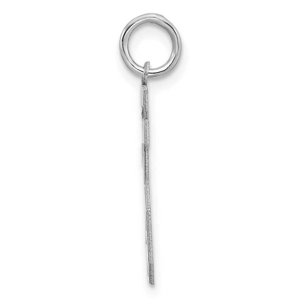 Sterling Silver/Rhodium-plated Polished Number 25 Charm
