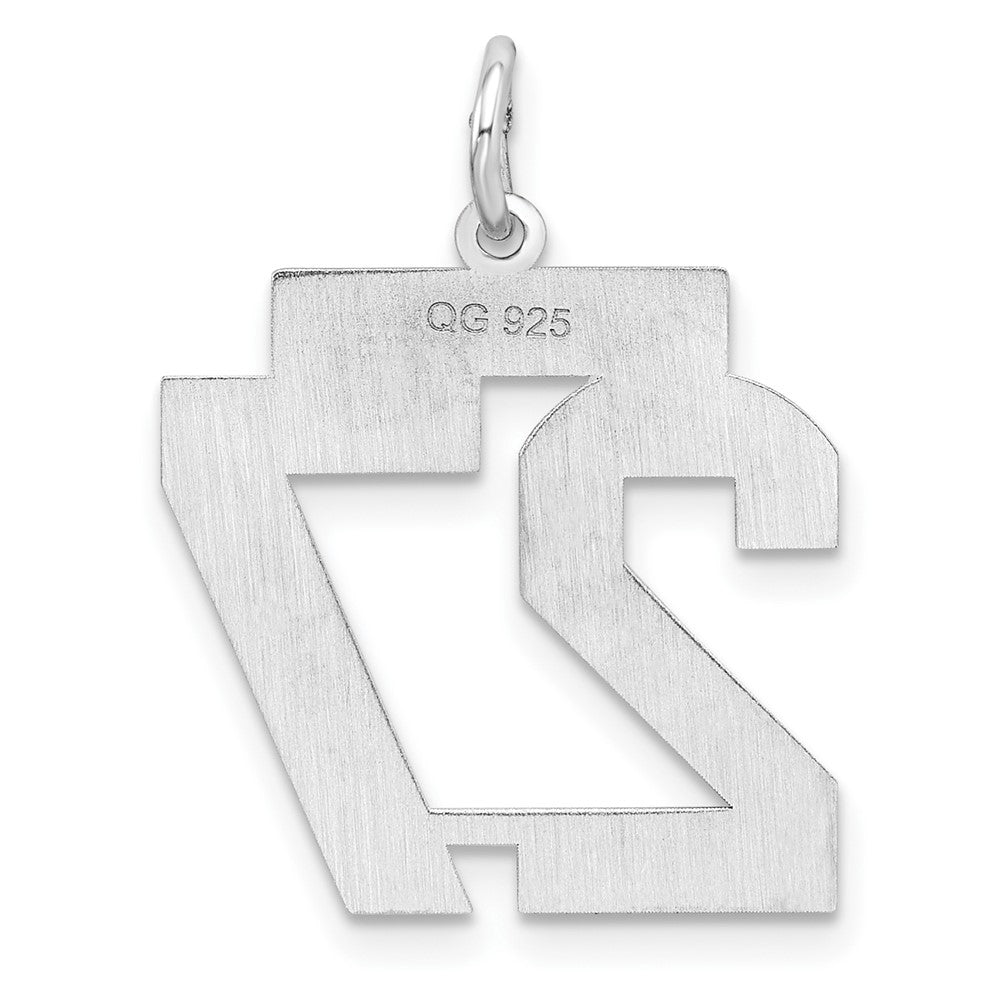 Sterling Silver/Rhodium-plated Polished Number 27 Charm
