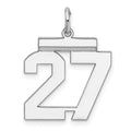 Sterling Silver/Rhodium-plated Polished Number 27 Charm