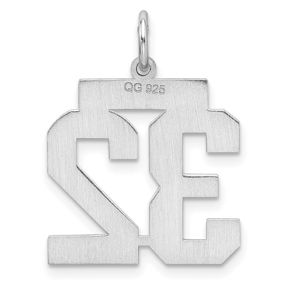 Sterling Silver/Rhodium-plated Polished Number 32 Charm