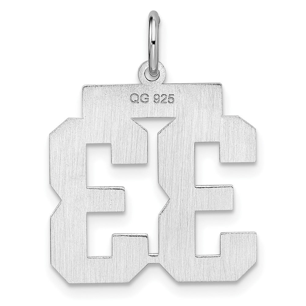 Sterling Silver/Rhodium-plated Polished Number 33 Charm