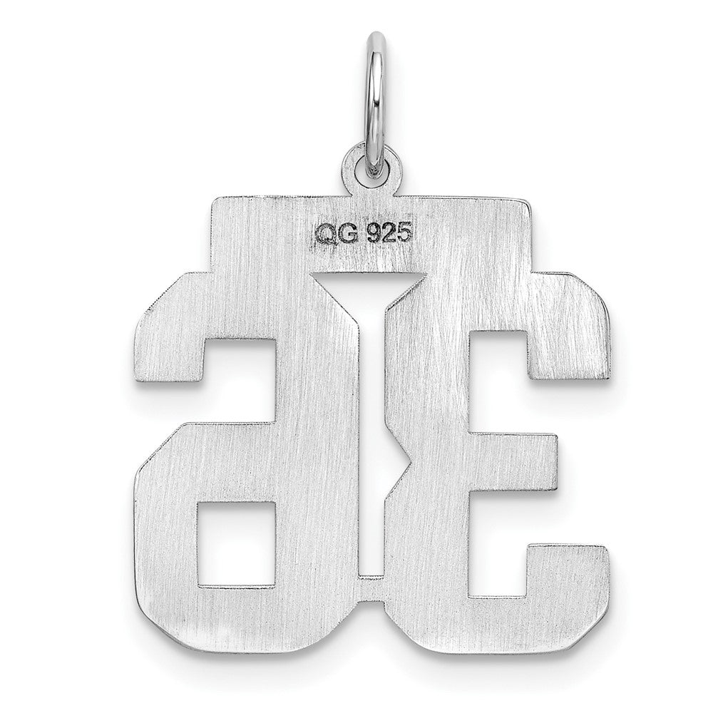 Sterling Silver/Rhodium-plated Polished Number 36 Charm