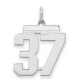 Sterling Silver/Rhodium-plated Polished Number 37 Charm