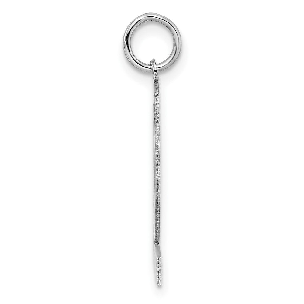 Sterling Silver/Rhodium-plated Polished Number 42 Charm