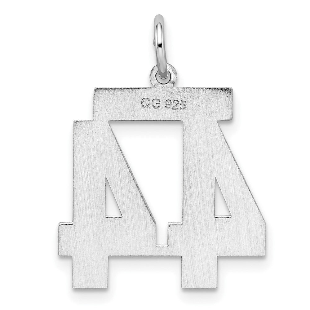 Sterling Silver/Rhodium-plated Polished Number 44 Charm