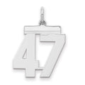 Sterling Silver/Rhodium-plated Polished Number 47 Charm