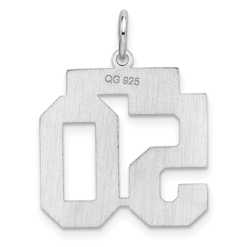 Sterling Silver/Rhodium-plated Polished Number 50 Charm