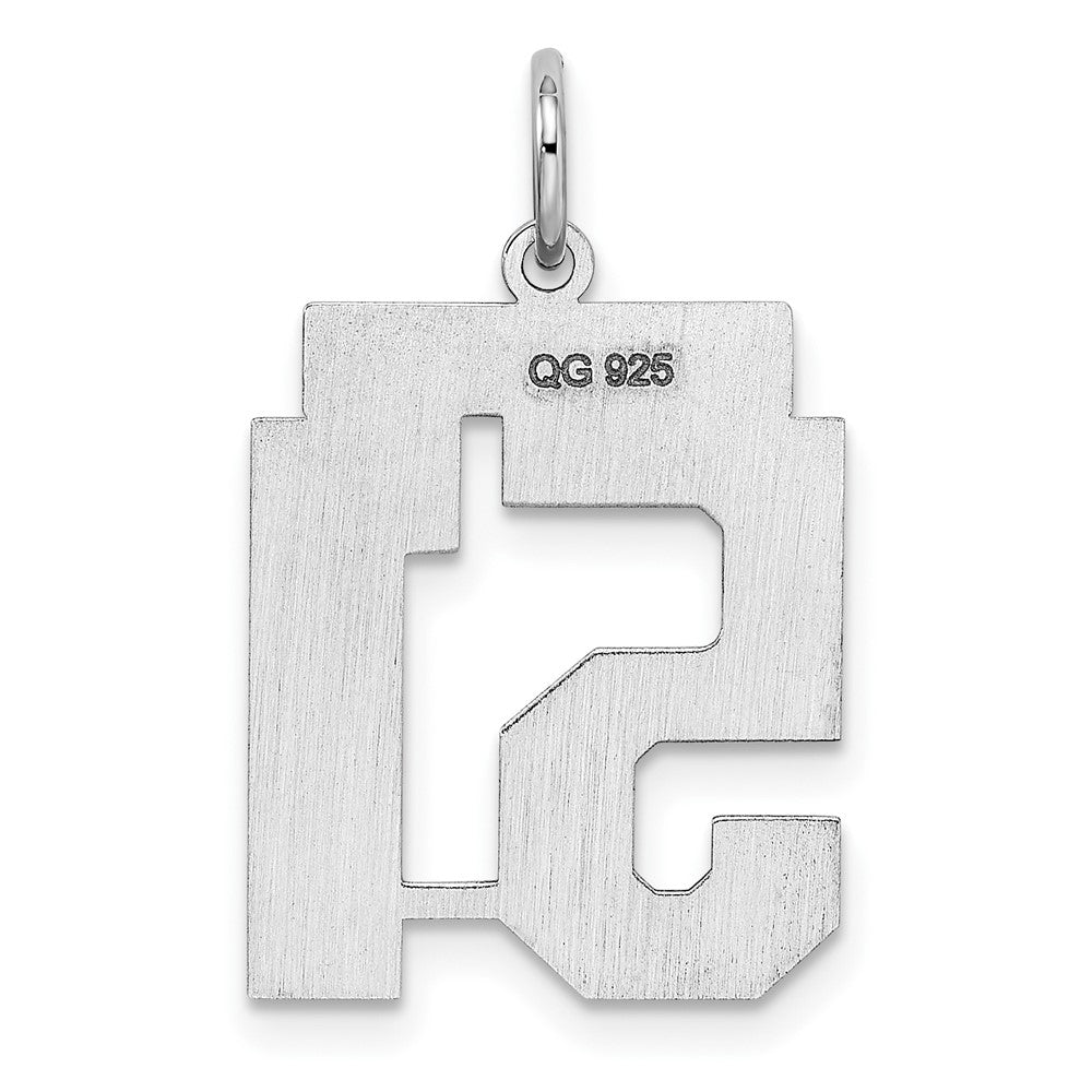 Sterling Silver/Rhodium-plated Polished Number 51 Charm