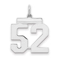 Sterling Silver/Rhodium-plated Polished Number 52 Charm