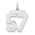 Sterling Silver/Rhodium-plated Polished Number 57 Charm