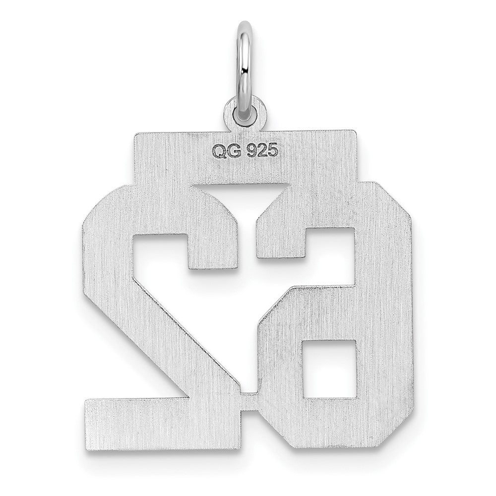 Sterling Silver/Rhodium-plated Polished Number 62 Charm