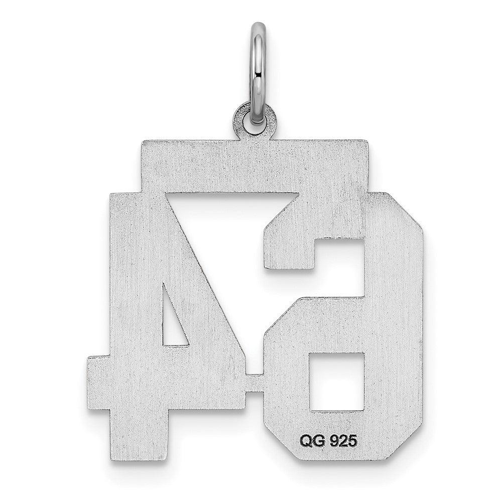Sterling Silver/Rhodium-plated Polished Number 64 Charm