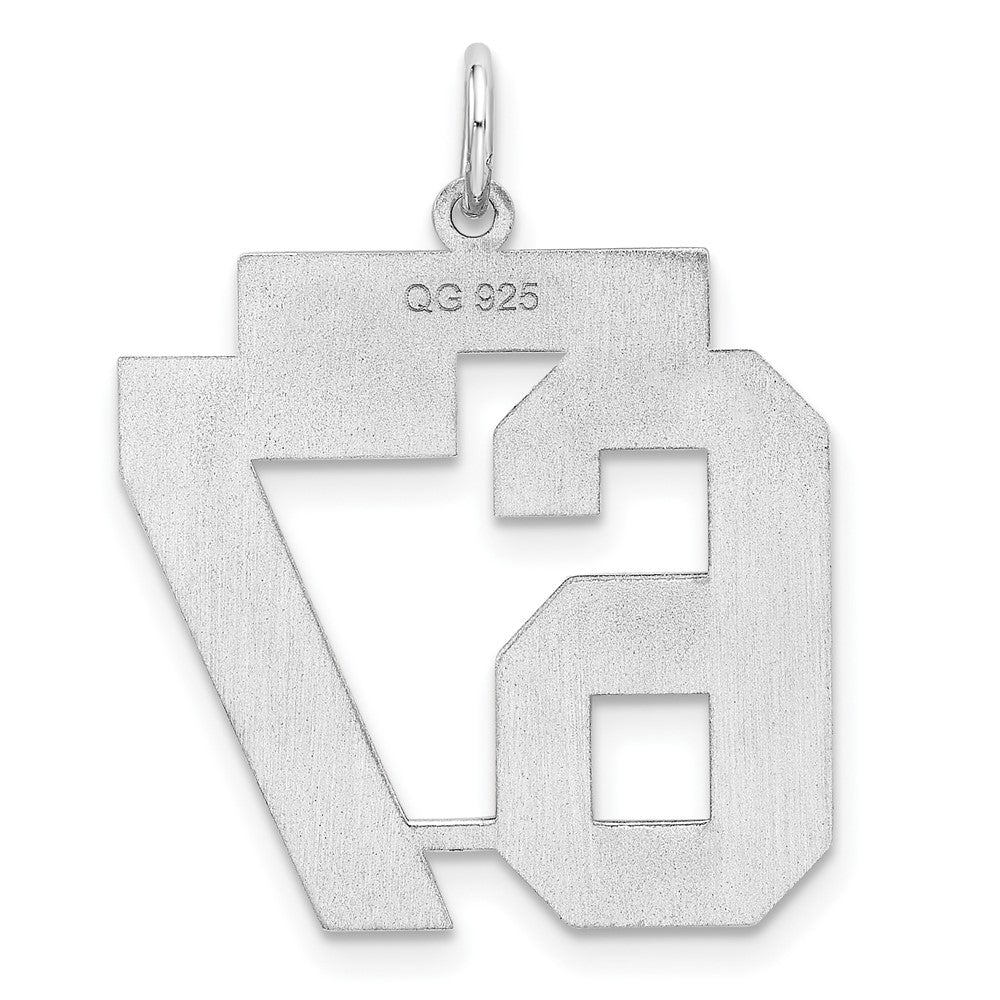 Sterling Silver/Rhodium-plated Polished Number 67 Charm
