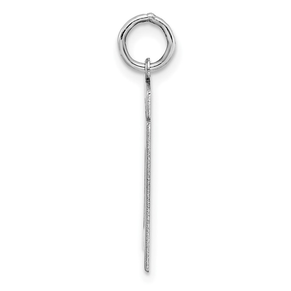 Sterling Silver/Rhodium-plated Polished Number 71 Charm