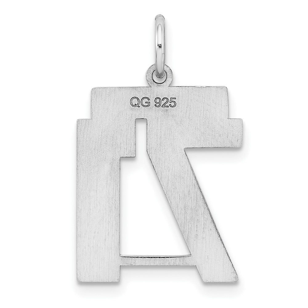 Sterling Silver/Rhodium-plated Polished Number 71 Charm