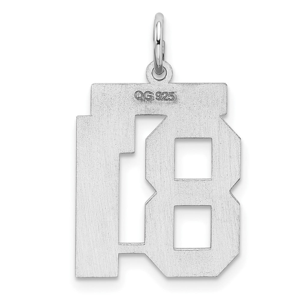 Sterling Silver/Rhodium-plated Polished Number 81 Charm