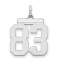 Sterling Silver/Rhodium-plated Polished Number 83 Charm