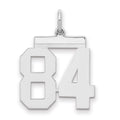 Sterling Silver/Rhodium-plated Polished Number 84 Charm