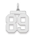 Sterling Silver/Rhodium-plated Polished Number 89 Charm