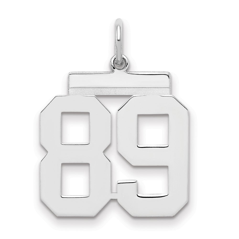 Sterling Silver/Rhodium-plated Polished Number 89 Charm