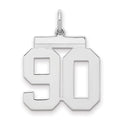 Sterling Silver/Rhodium-plated Polished Number 90 Charm