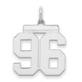 Sterling Silver/Rhodium-plated Polished Number 96 Charm