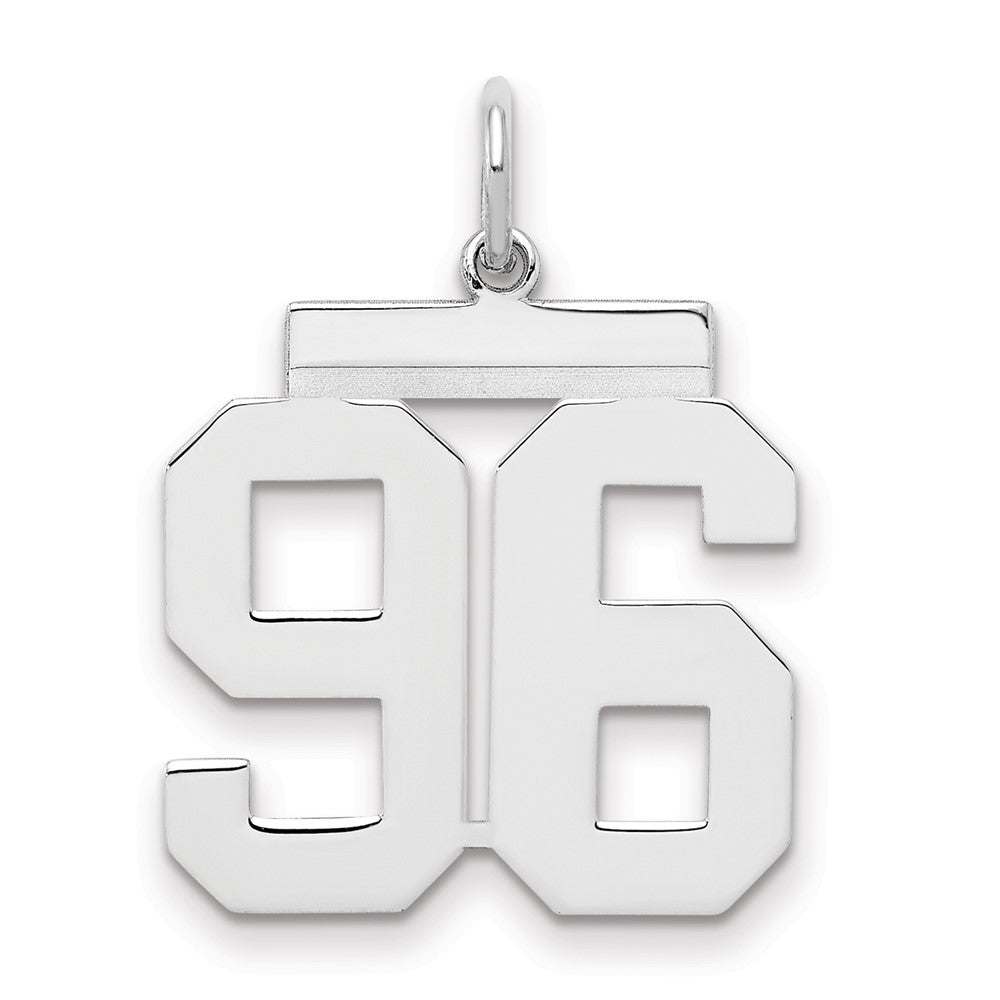 Sterling Silver/Rhodium-plated Polished Number 96 Charm