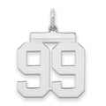 Sterling Silver/Rhodium-plated Polished Number 99 Charm