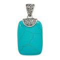 Sterling Silver Antiqued Turquoise Pendant