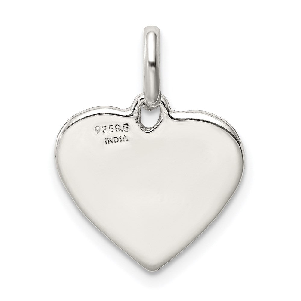 Sterling Silver Multi-color Enameled Heart Peace Charm