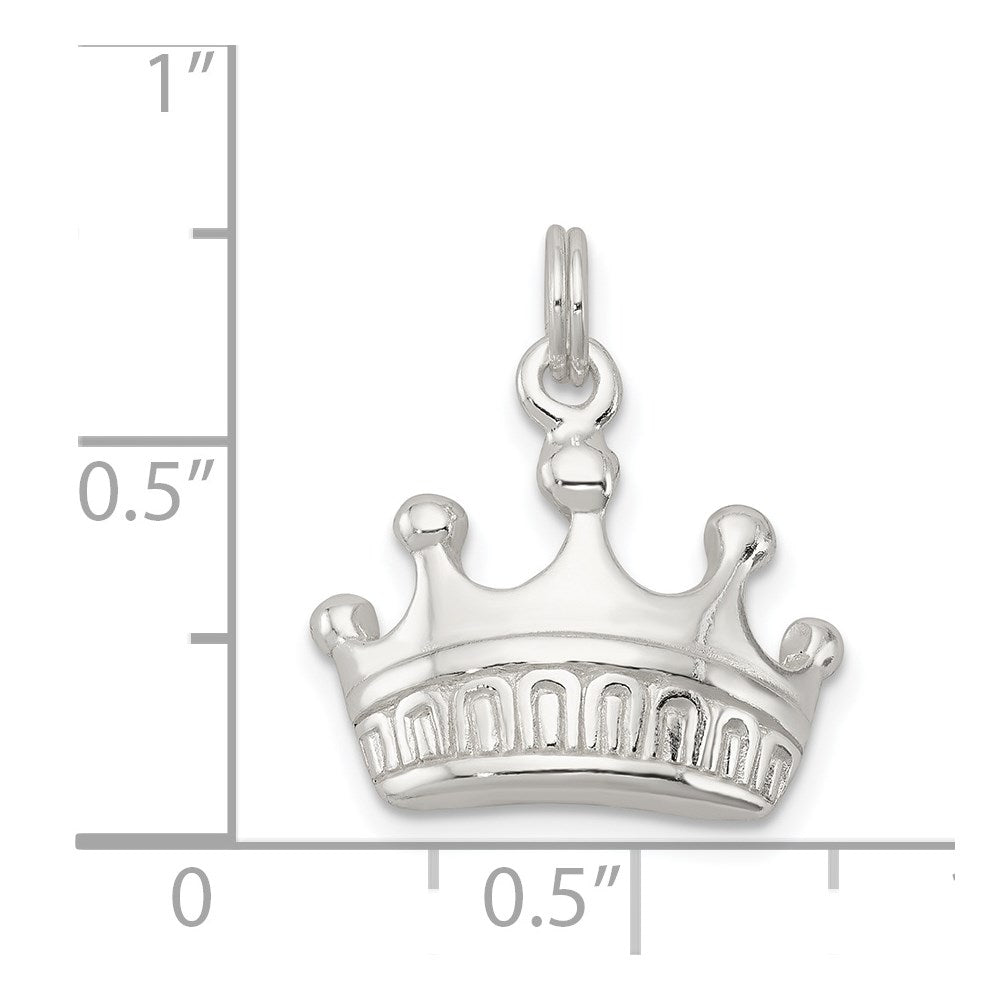 Sterling Silver Polished Crown Charm