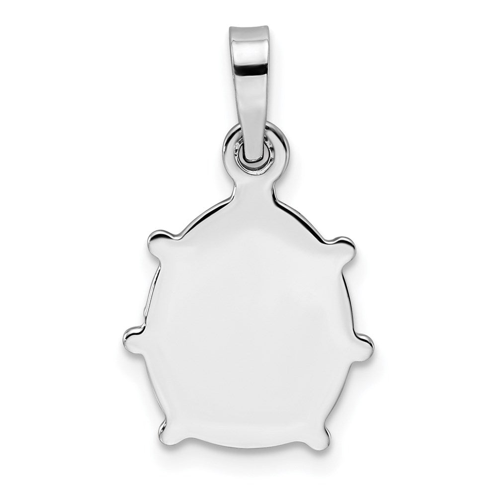 Sterling Silver Rhodium-plated Enameled Ladybug Pendant