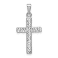 Sterling Silver Rhodium-plated Stellux Crystal Cross Pendant