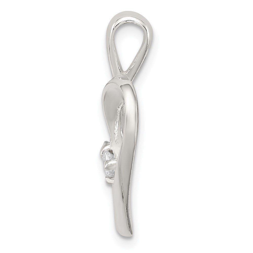 Sterling Silver CZ Heart Pendant