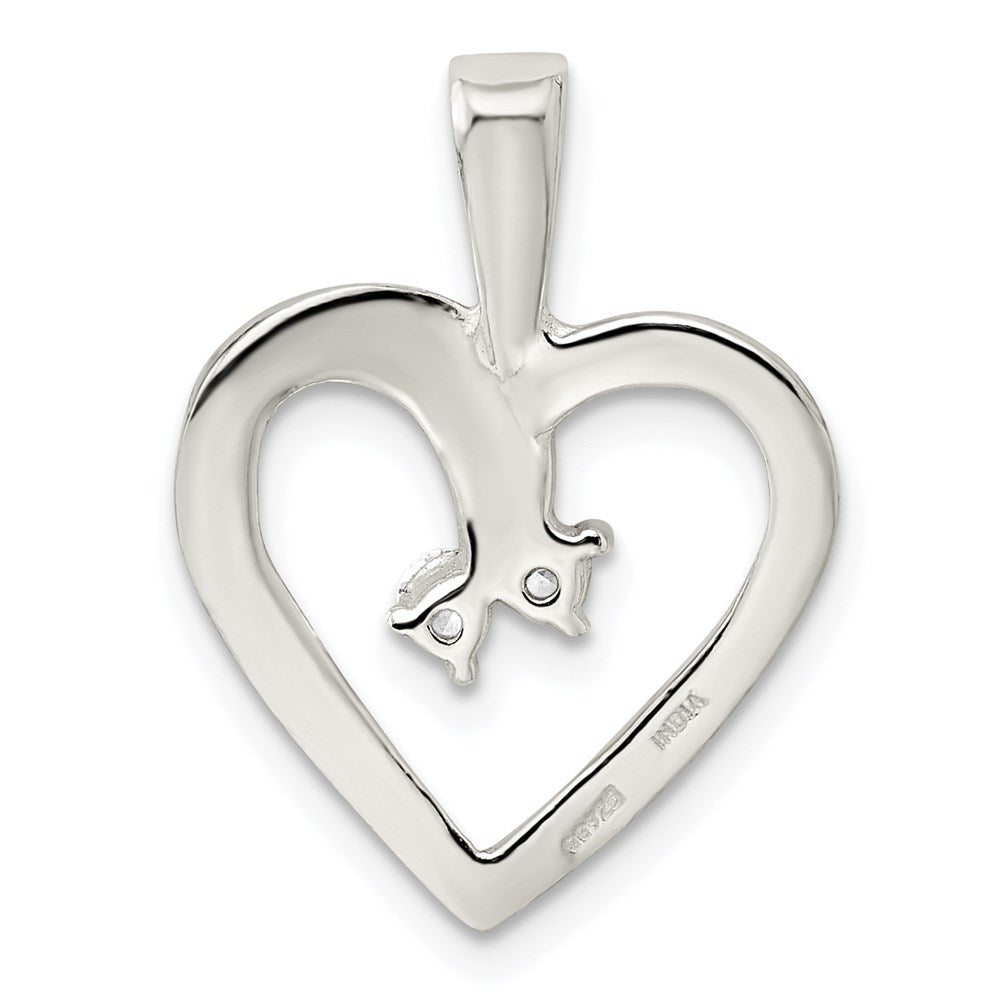 Sterling Silver CZ Heart Pendant