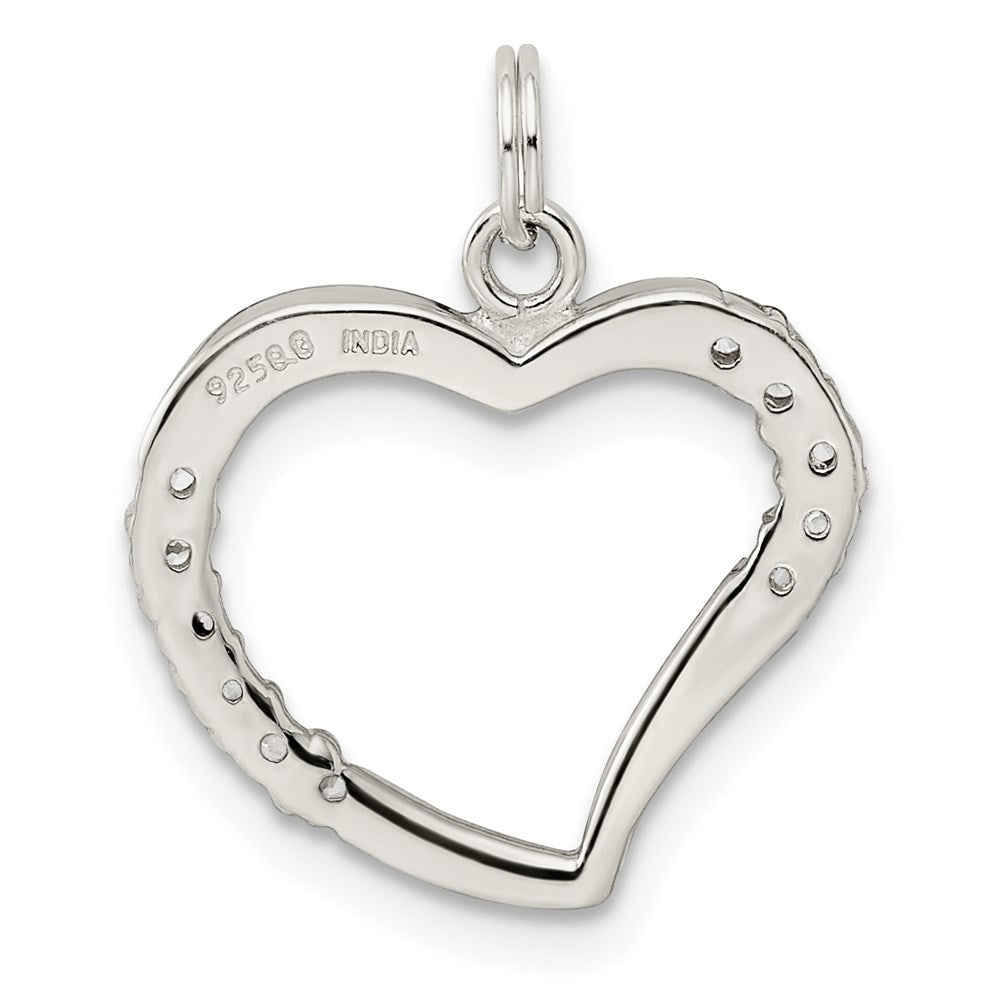 Sterling Silver CZ Heart Pendant