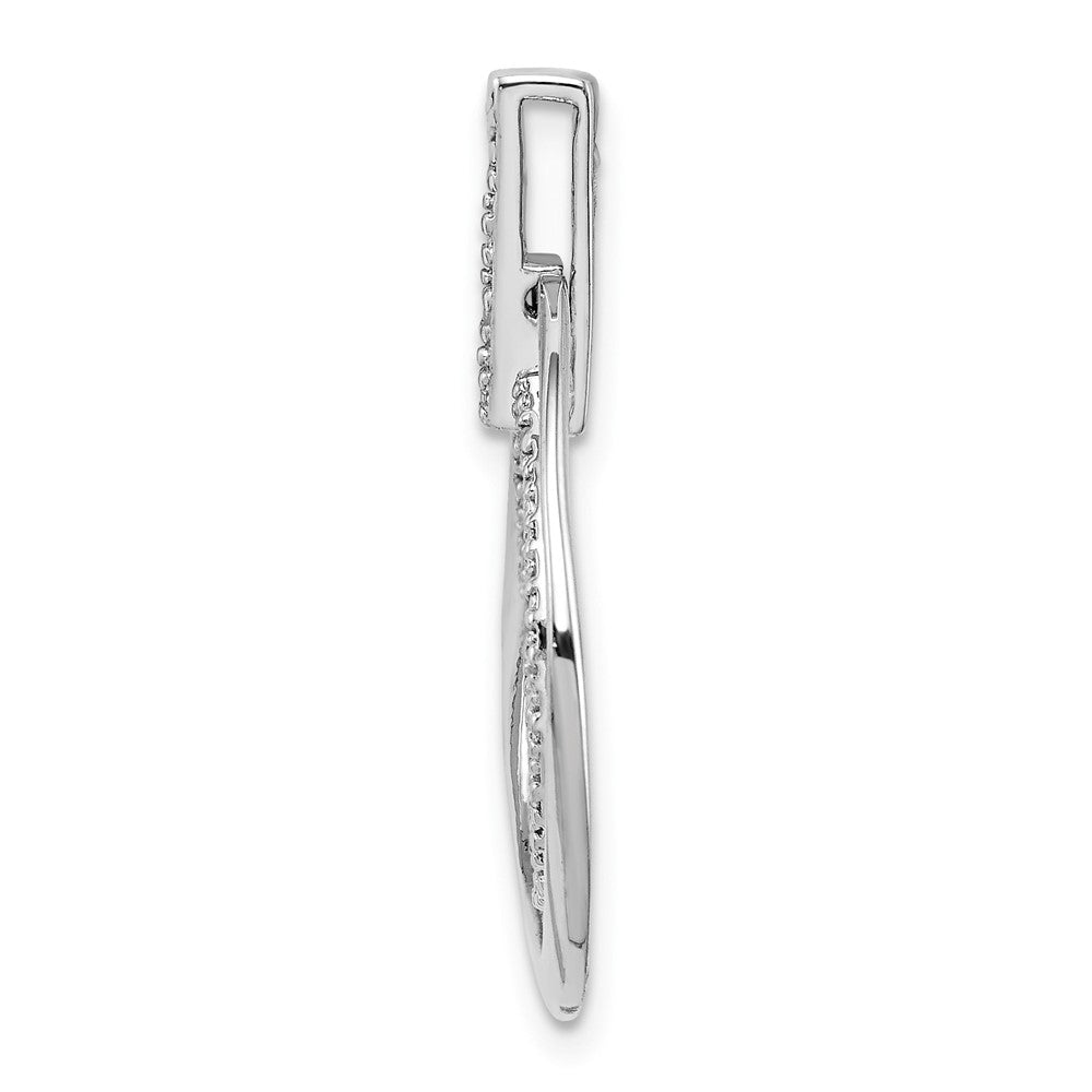 Sterling Silver Rhodium Plated Diamond Pendant