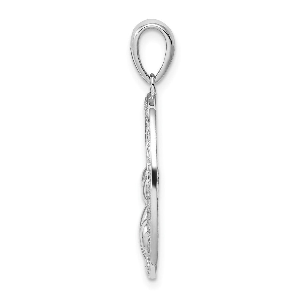 Sterling Silver Rhodium Plated Diamond Mother and Child Pendant