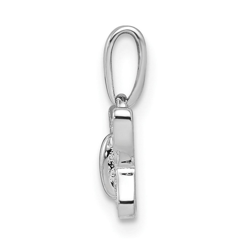 Sterling Silver Rhodium-plated Diamond Butterfly Pendant