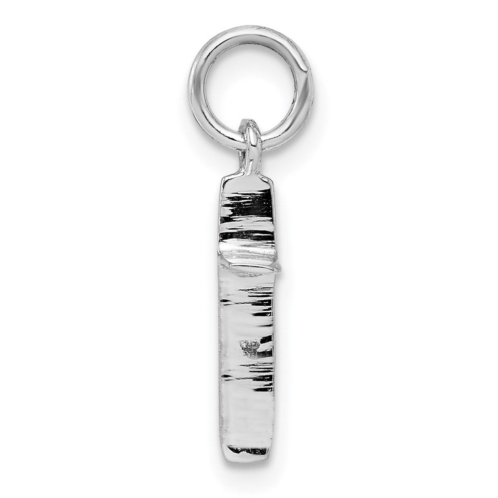 Sterling Silver Rhodium-plated Polished Cross Pendant