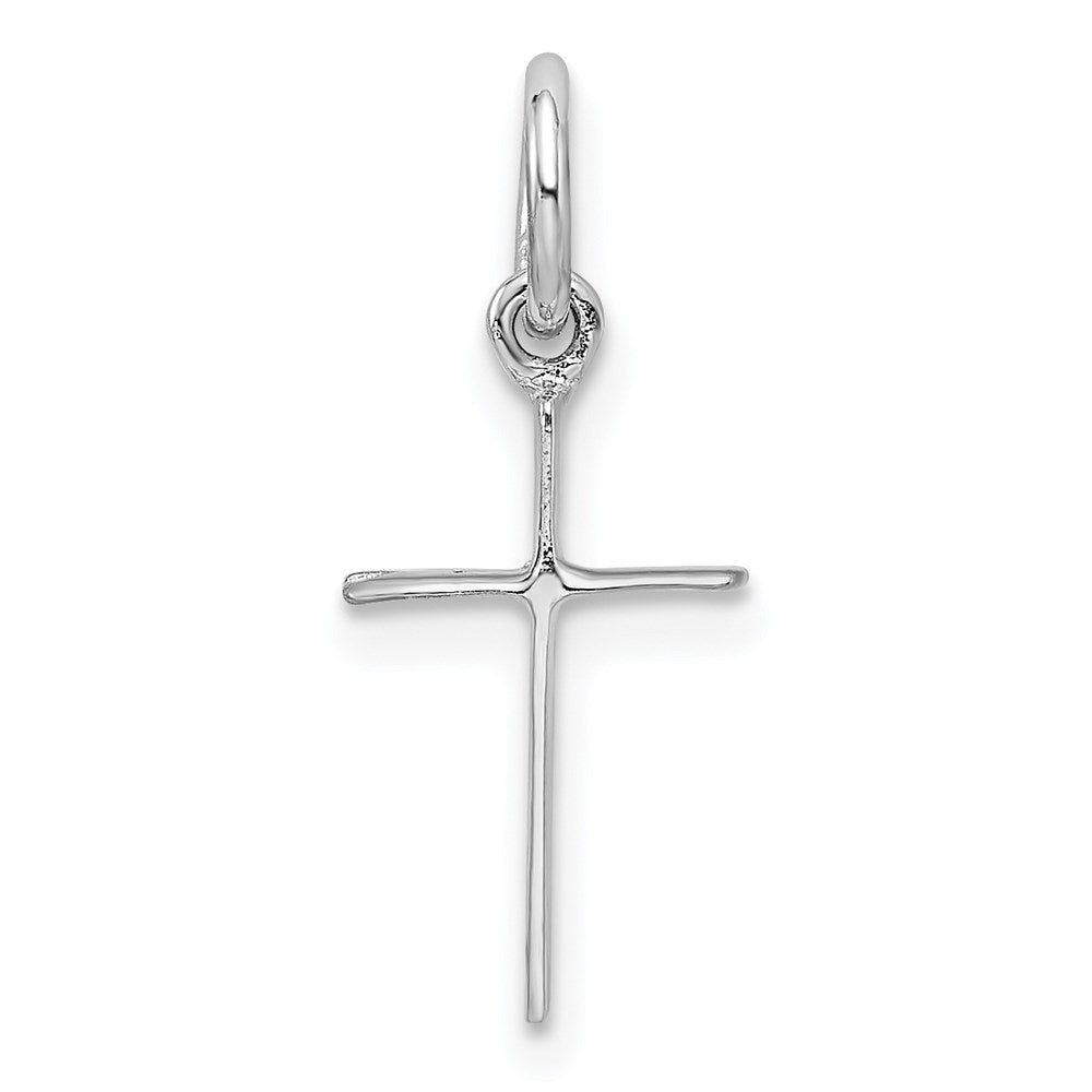 Sterling Silver Rhodium-plated Polished Cross Pendant