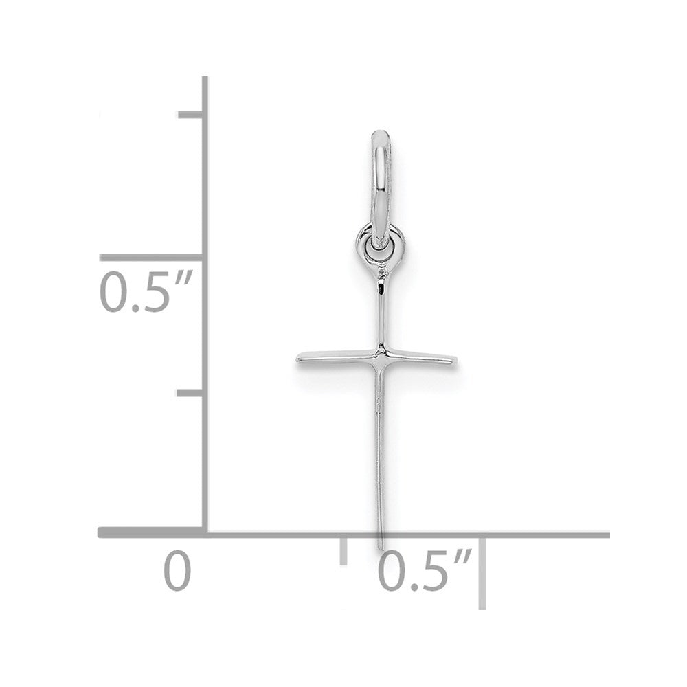 Sterling Silver Rhodium-plated Polished Cross Pendant