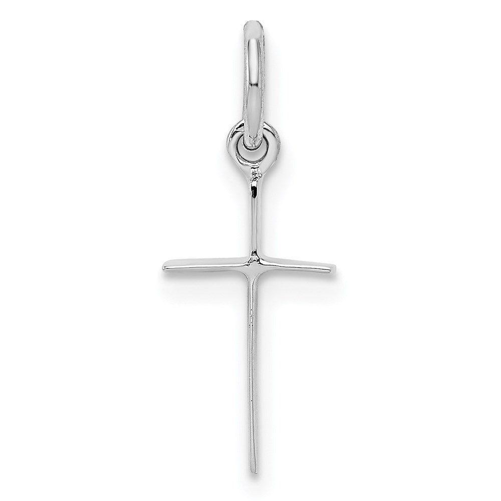 Sterling Silver Rhodium-plated Polished Cross Pendant