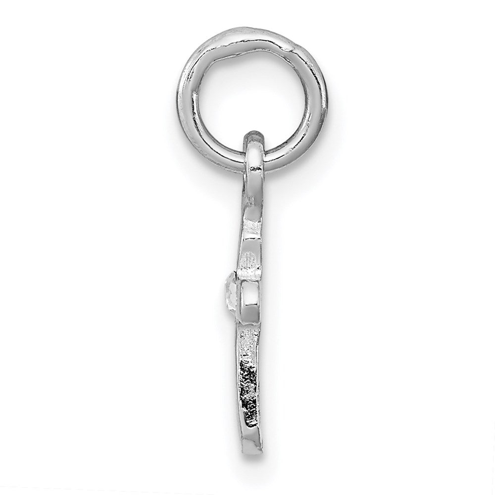 Sterling Silver RH-pltd Apr Clear Preciosca Crystal Cross Pendant