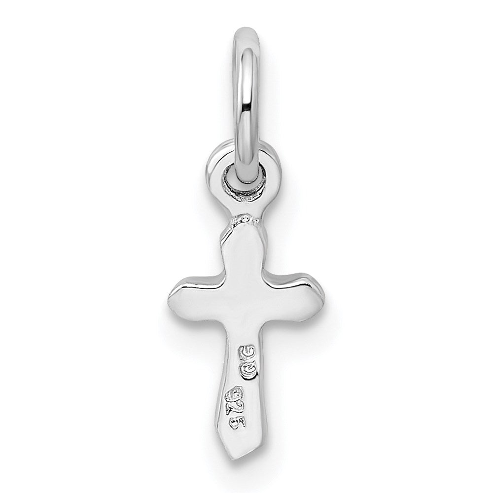 Sterling Silver RH-pltd Aug Lt Green Preciosca Crystal Cross Penda