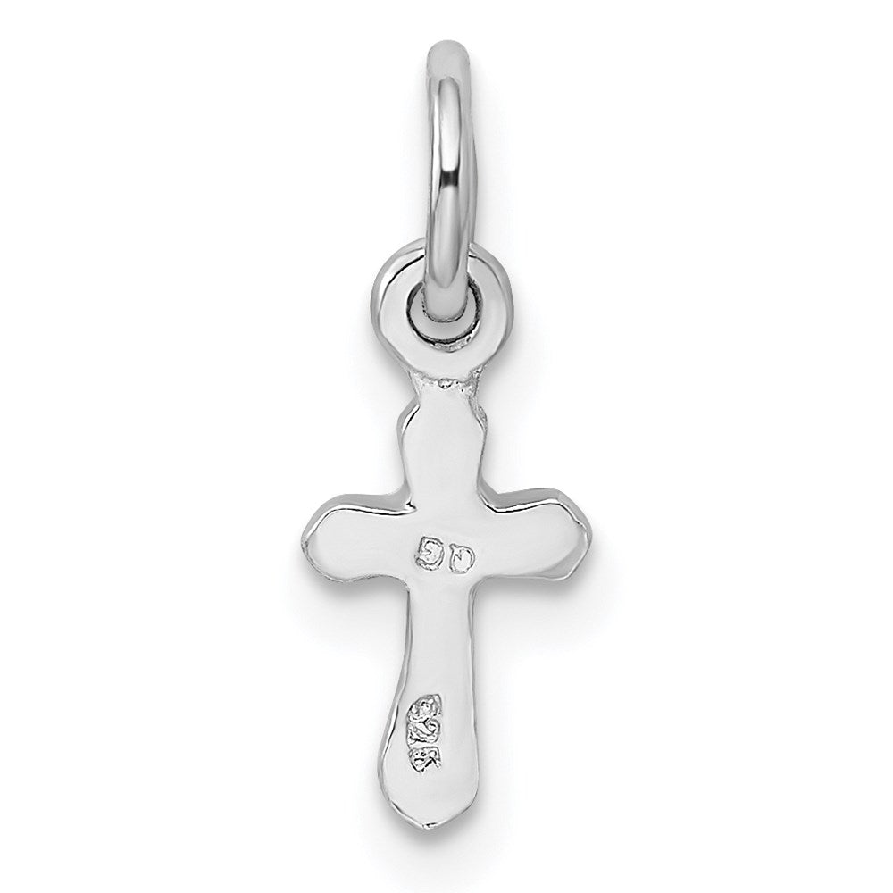 Sterling Silver RH-pltd Dec Blue Preciosca Crystal Cross Pendant