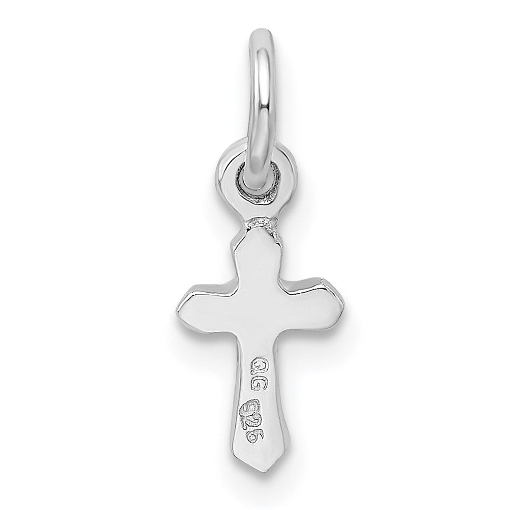 Sterling Silver RH-pltd Feb Purple Preciosca Crystal Cross Pendant