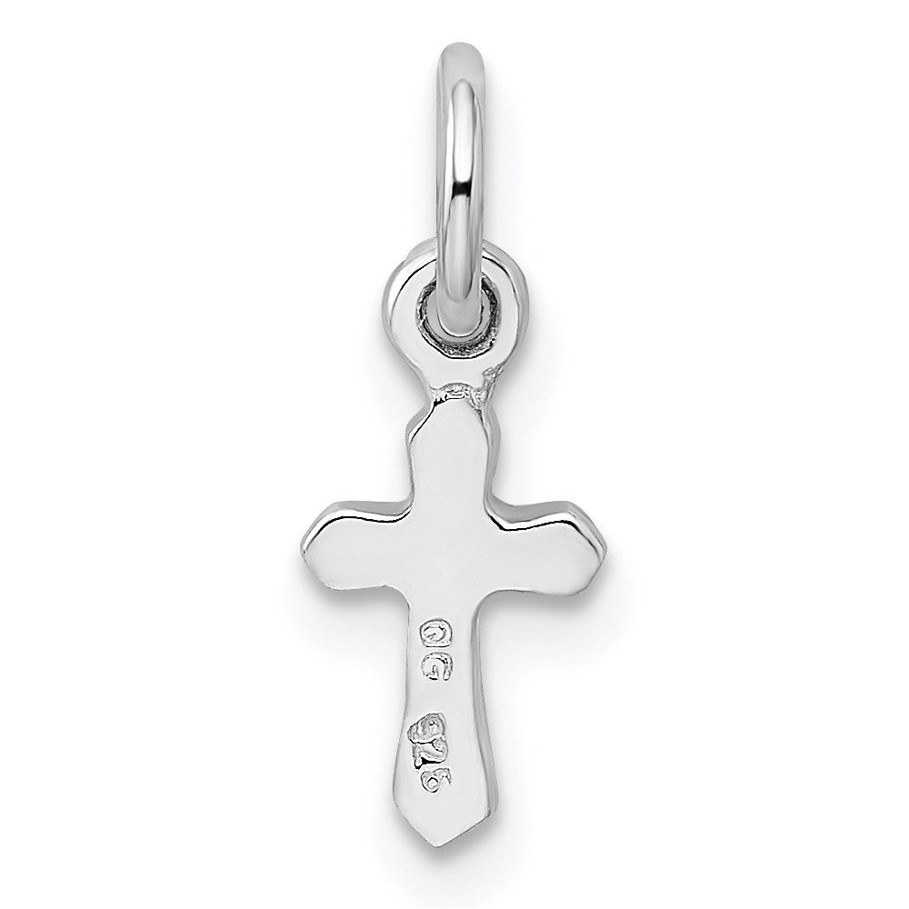 Sterling Silver RH-pltd July Red Preciosca Crystal Cross Pendant